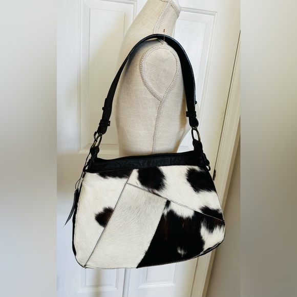 INNUE Italy Genuine Leather Cowhide Hair Hobo Bag Brand New